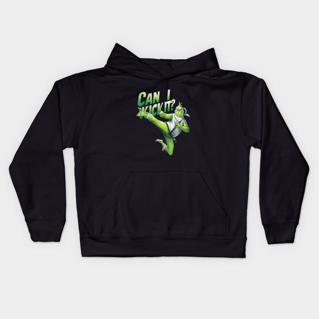Can I Kick It ? Funny Grinch Kung Fu Kids Hoodie by thestaroflove